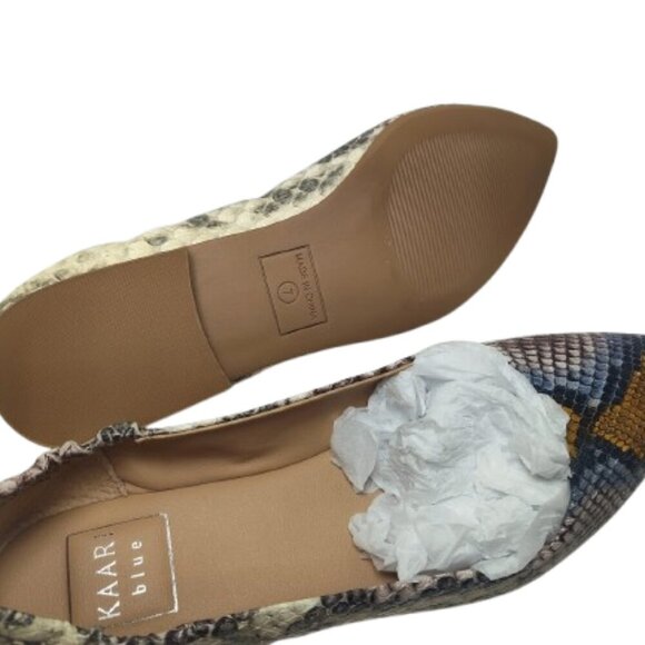 Kaari Blue - Jessica - Snakeskin Women's 6.5 Medium Flat Shoe Multi 3100012 - Picture 7 of 11